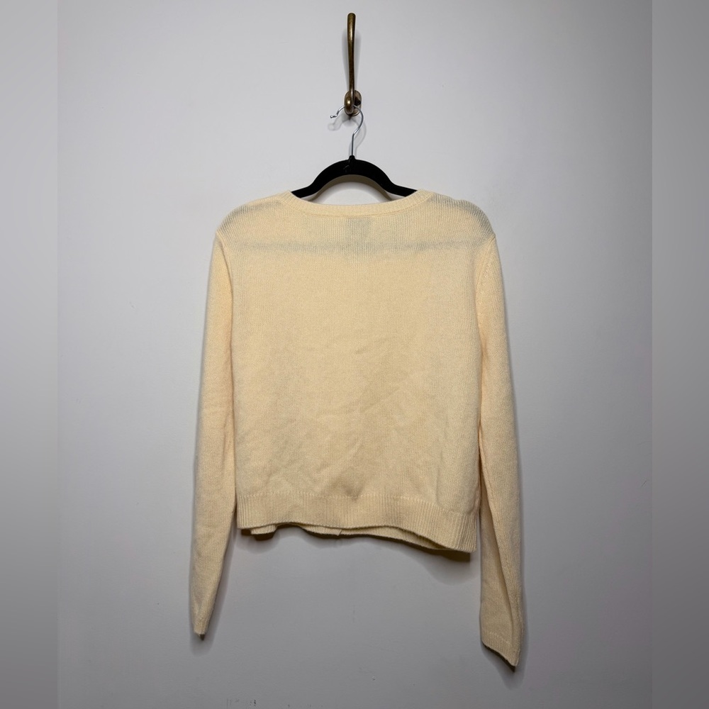 Reformation Clara Cashmere Crew Cardigan in Parmesan - Picture 6 of 7